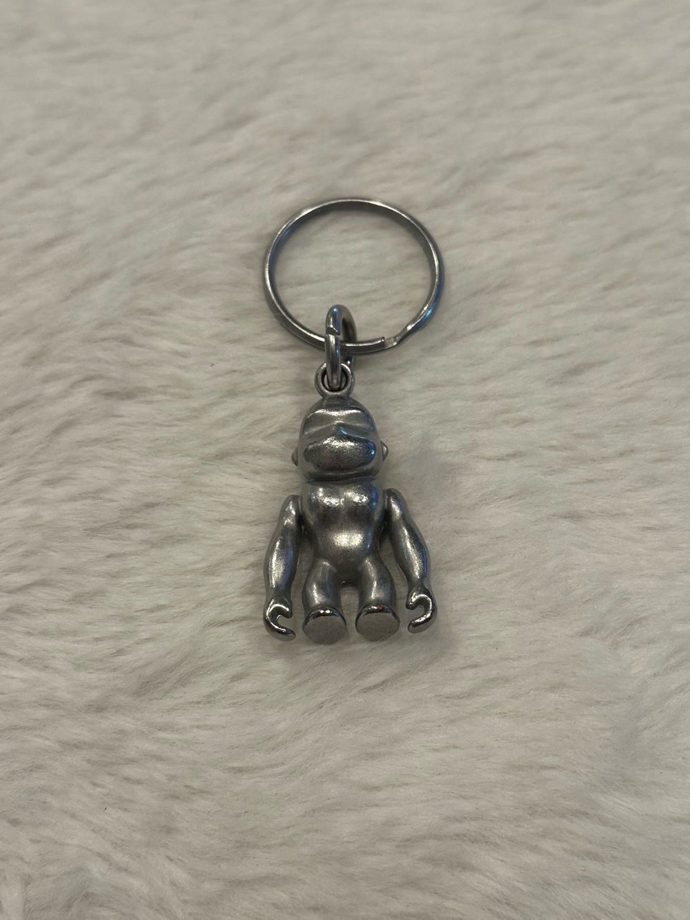 Kipling Silver Chrome Metal Monkey Keychain Bag Charm